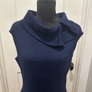 STUNNING Cowl-Neck St. John Collection Navy Dress - Size 10